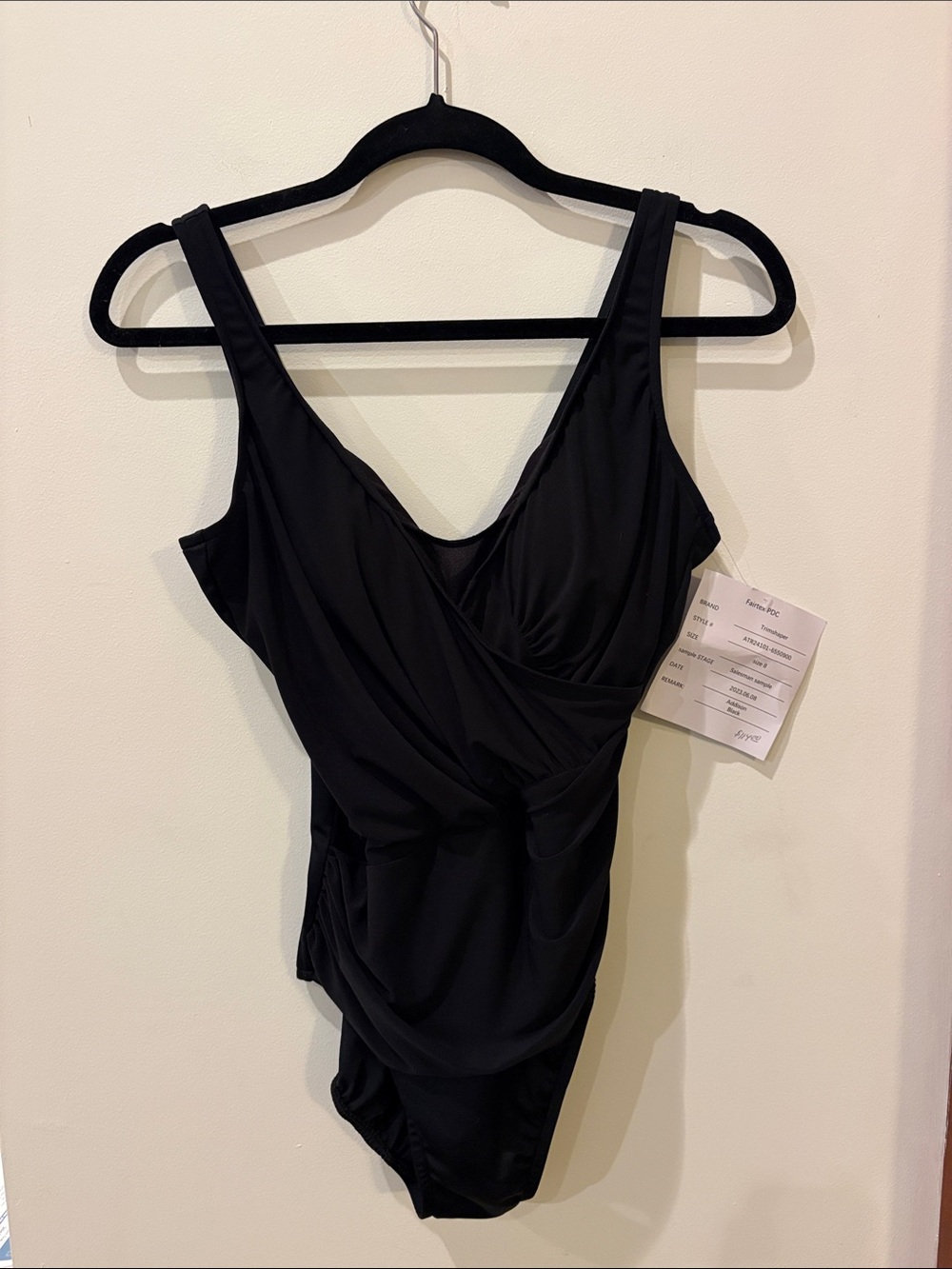 Trimshaper Black ADDISON Draped One-Piece Swimsuit,Size 8,NWT